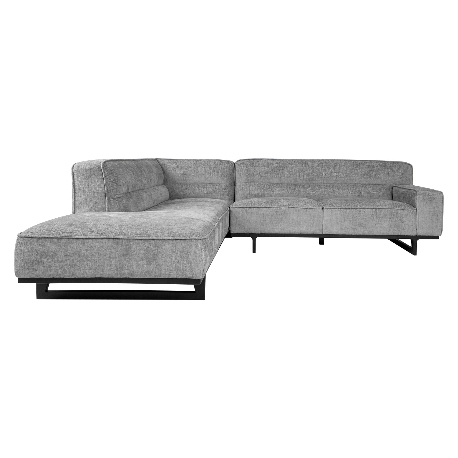 Kampinė sofa, kairinė, pilka, 272 × 240/95 × 79 cm 2