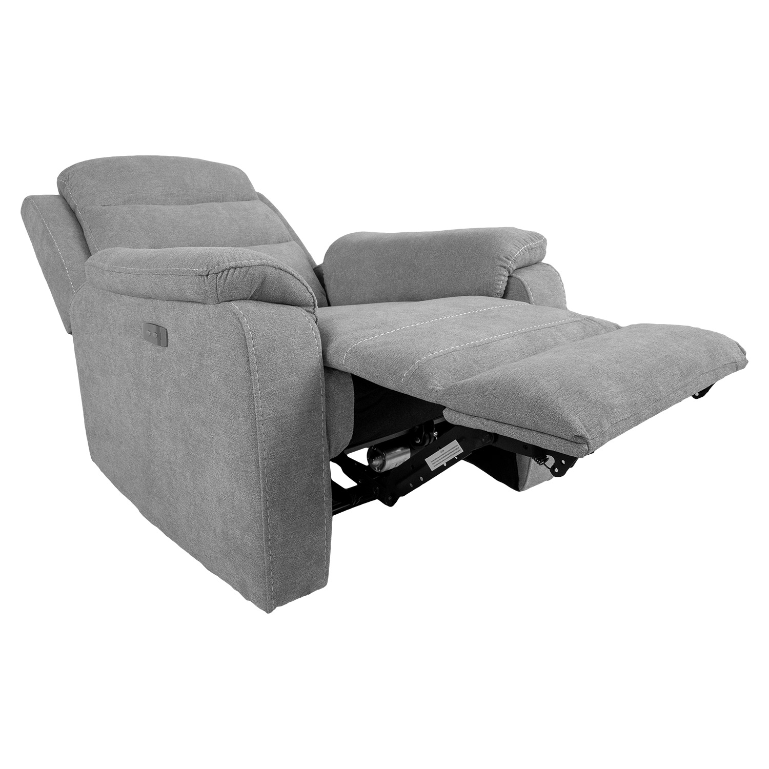 Elektrinis atlošiamas fotelis MIMI su USB jungtimi, šviesiai pilkas, 92 x 93 x 102 cm