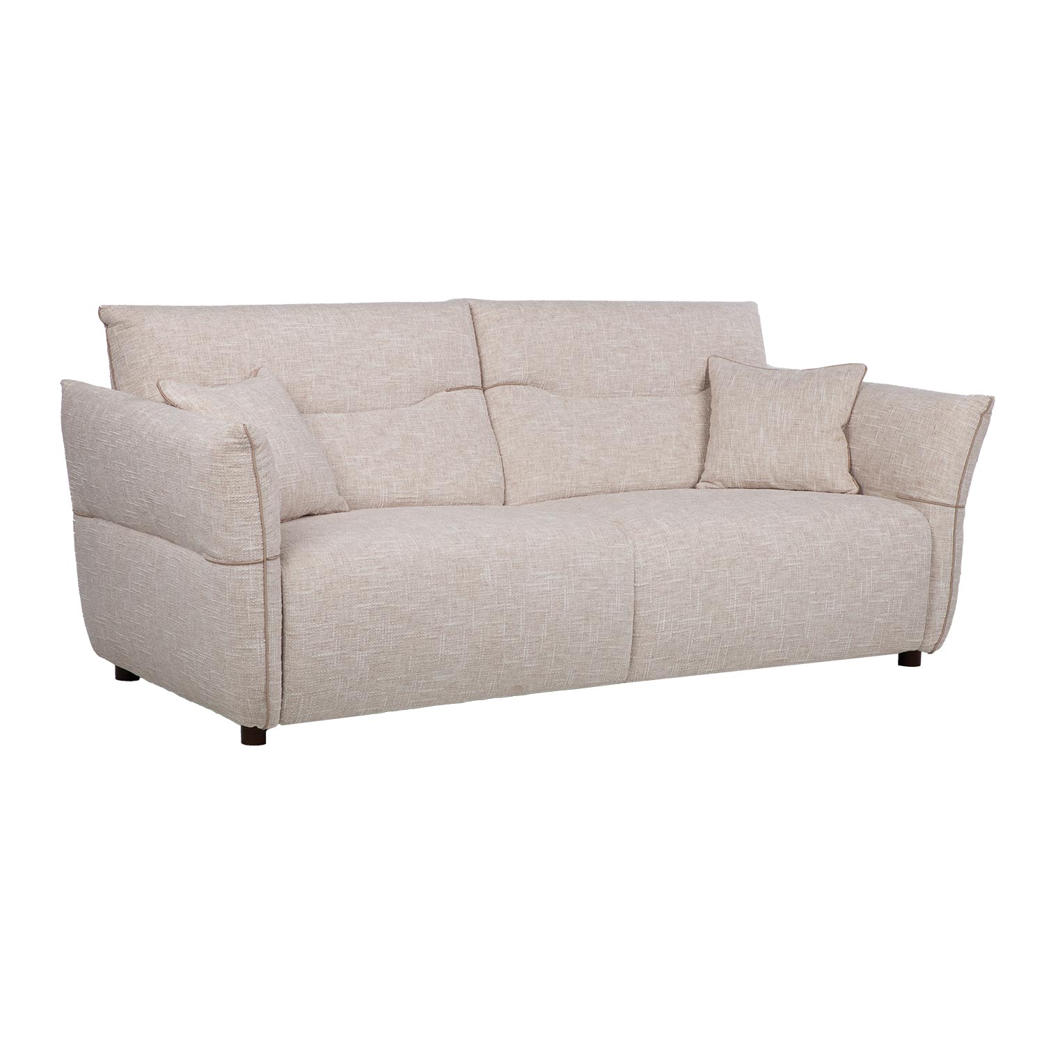 Sofa, 3 vietų, reguliuojamo posvyrio porankiais, avižų baltumo, 220 × 100 × 92 cm