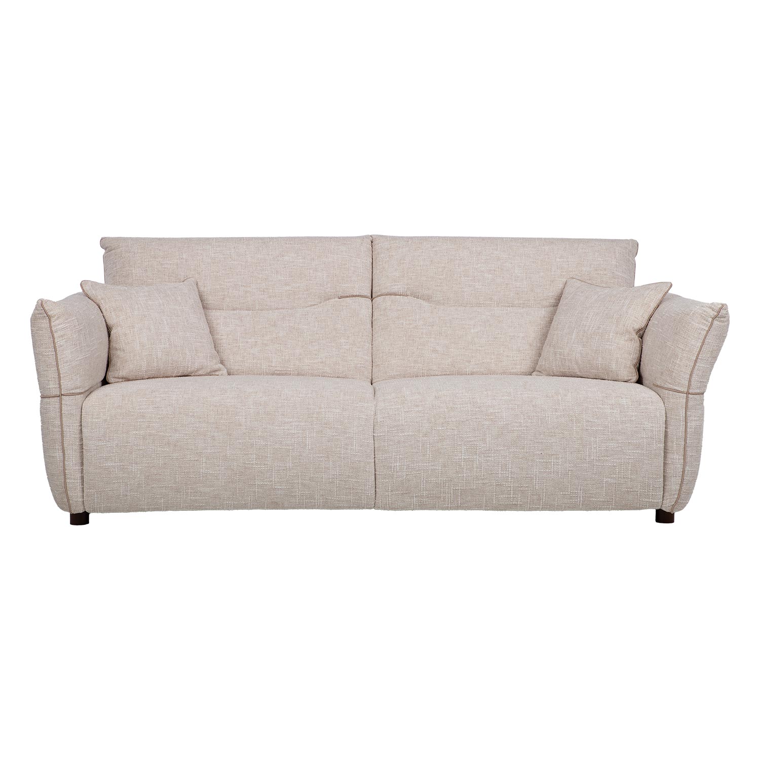 Sofa, 3 vietų, reguliuojamo posvyrio porankiais, avižų baltumo, 220 × 100 × 92 cm