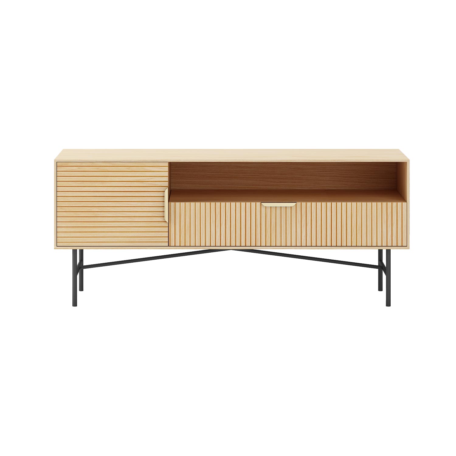 TV staliukas, šviesaus medžio dekoro, 120 × 40 × 50 cm