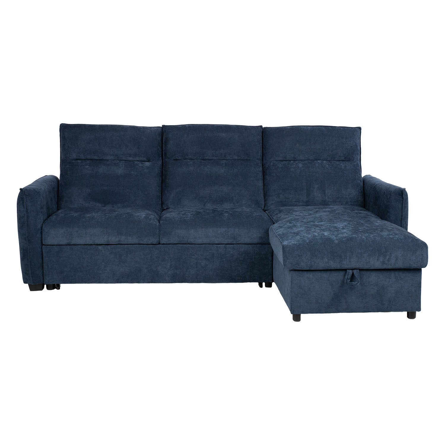 Kampinė sofa-lova, mėlyna, 244 × 155/88 × 102 cm 2