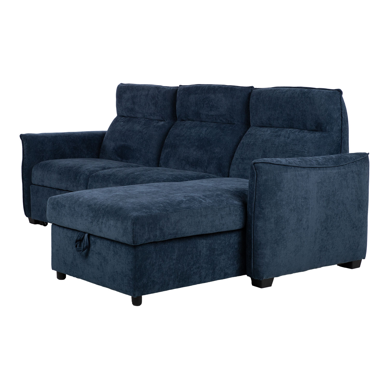 Kampinė sofa-lova, mėlyna, 244 × 155/88 × 102 cm 3
