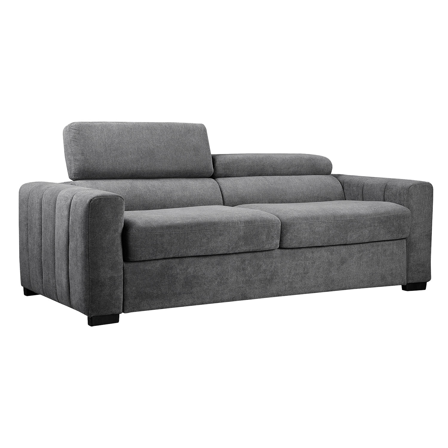 Sofa-lova, 3 vietų, tamsiai pilka, 198 × 96 × 76/94 cm
