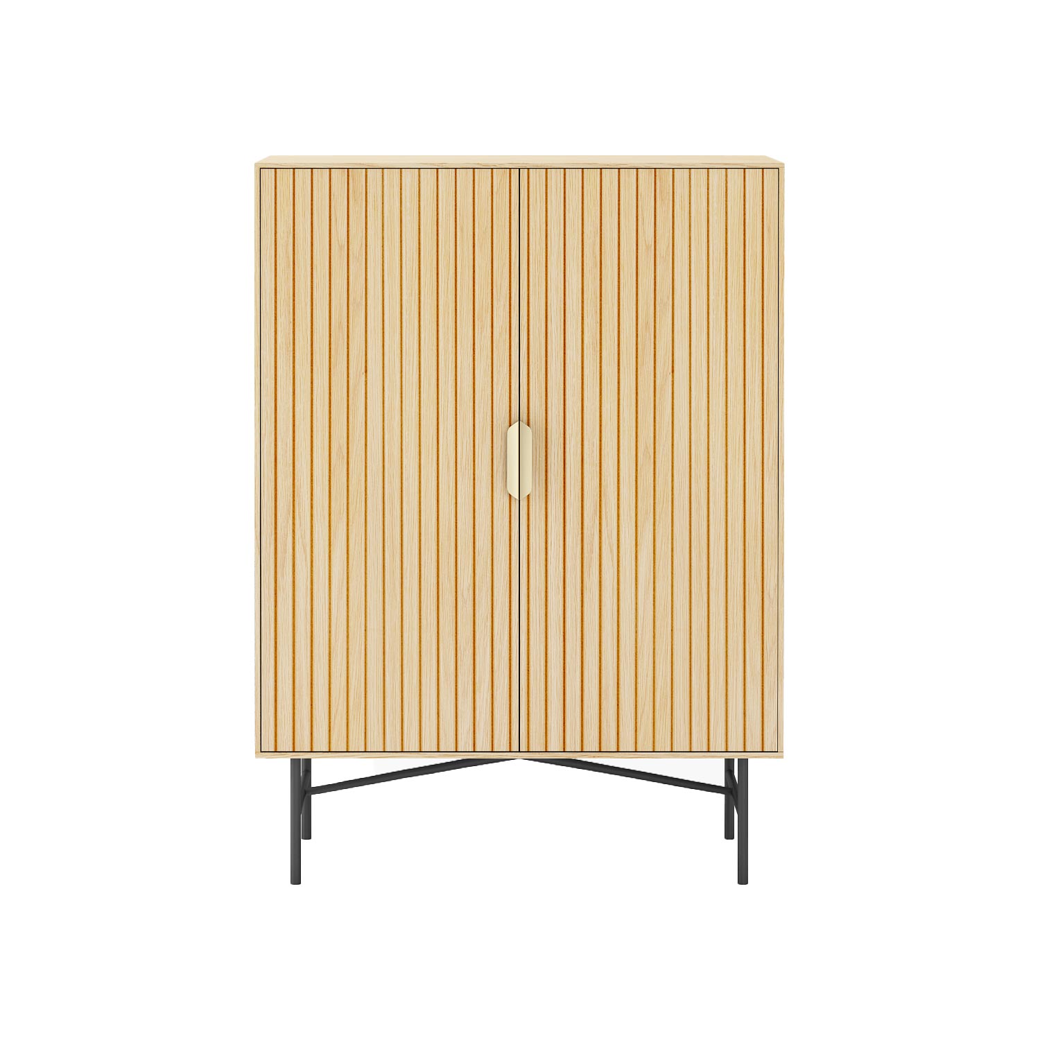 Komoda, 2 durų, 3D melamino apdaila, 80 × 40 × 110 cm
