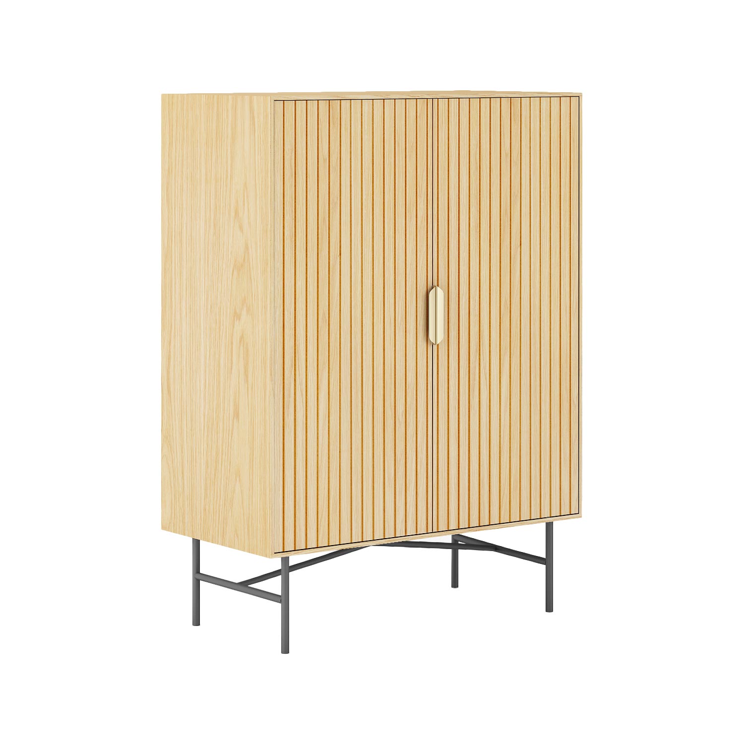 Komoda, 2 durų, 3D melamino apdaila, 80 × 40 × 110 cm