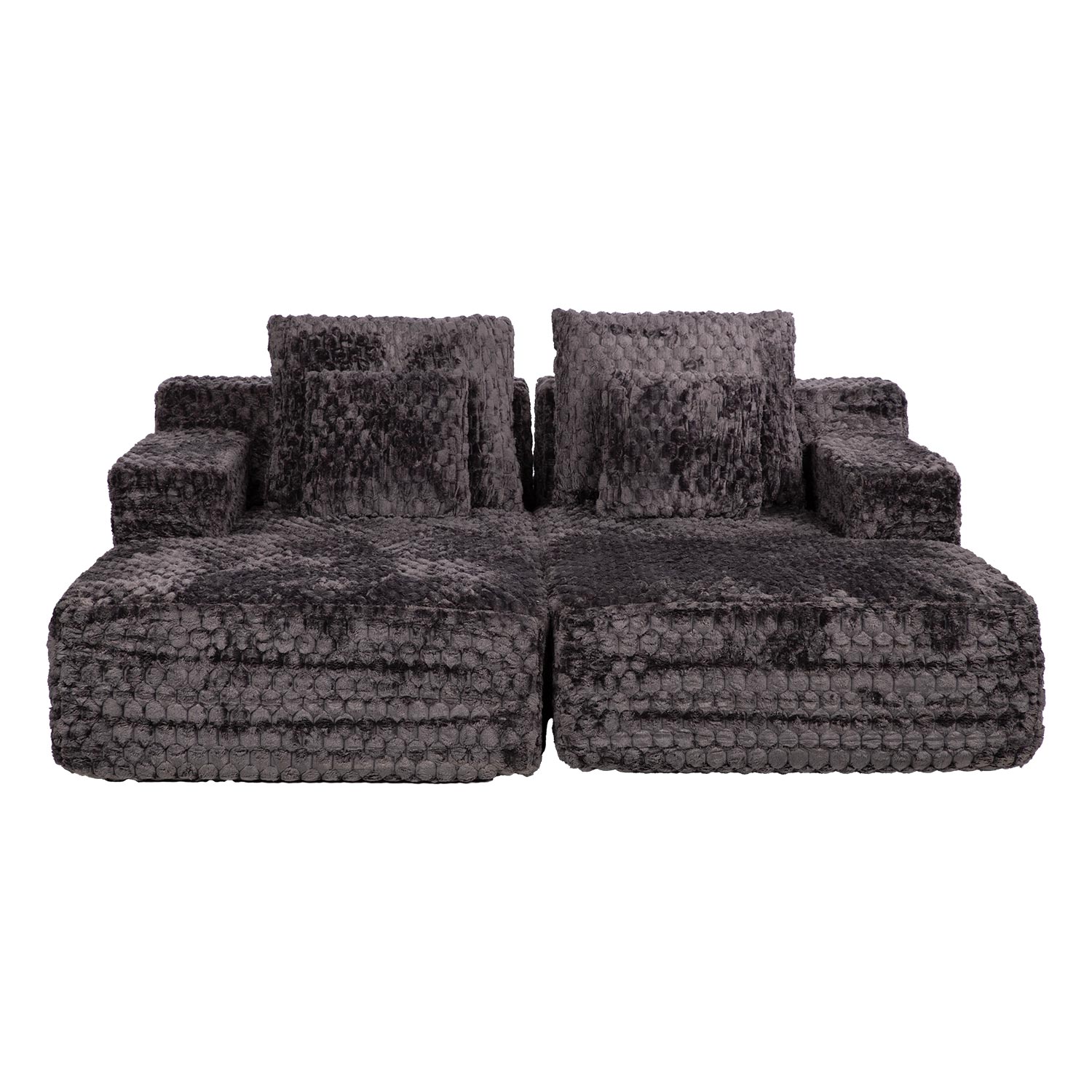 Dvivietė sofa be standaus karkaso, tamsiai pilka, 186 × 162 × 65 cm