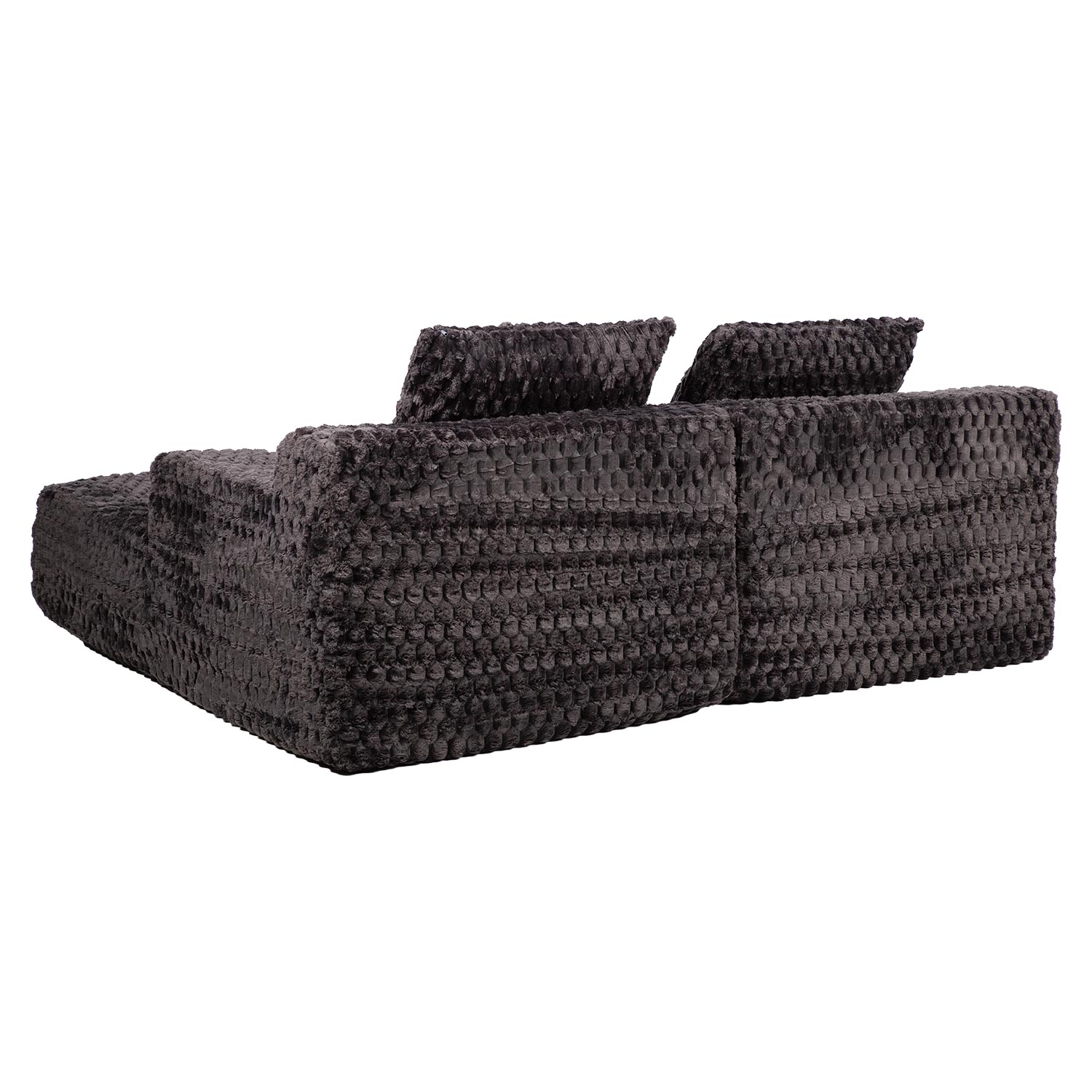 Dvivietė sofa be standaus karkaso, tamsiai pilka, 186 × 162 × 65 cm 3