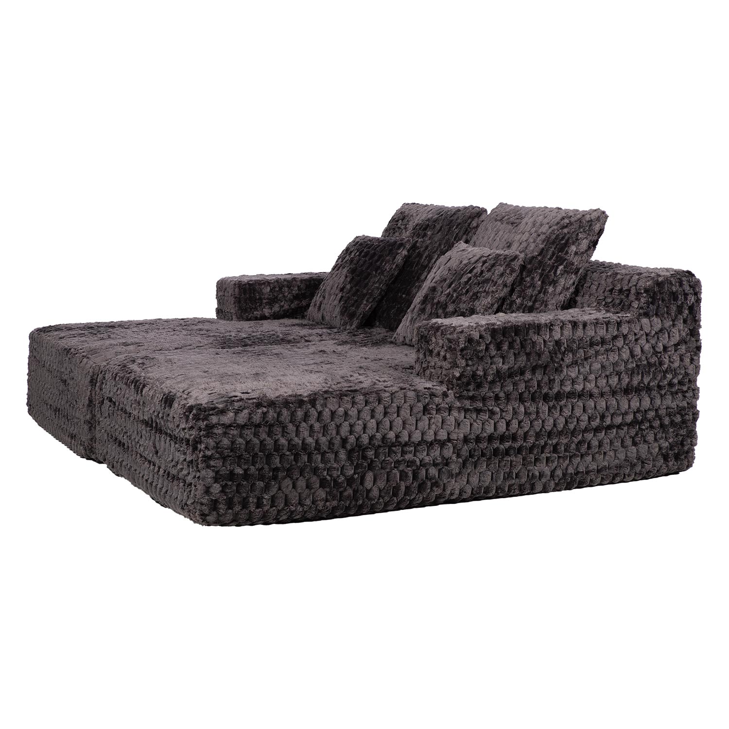 Dvivietė sofa be standaus karkaso, tamsiai pilka, 186 × 162 × 65 cm 2