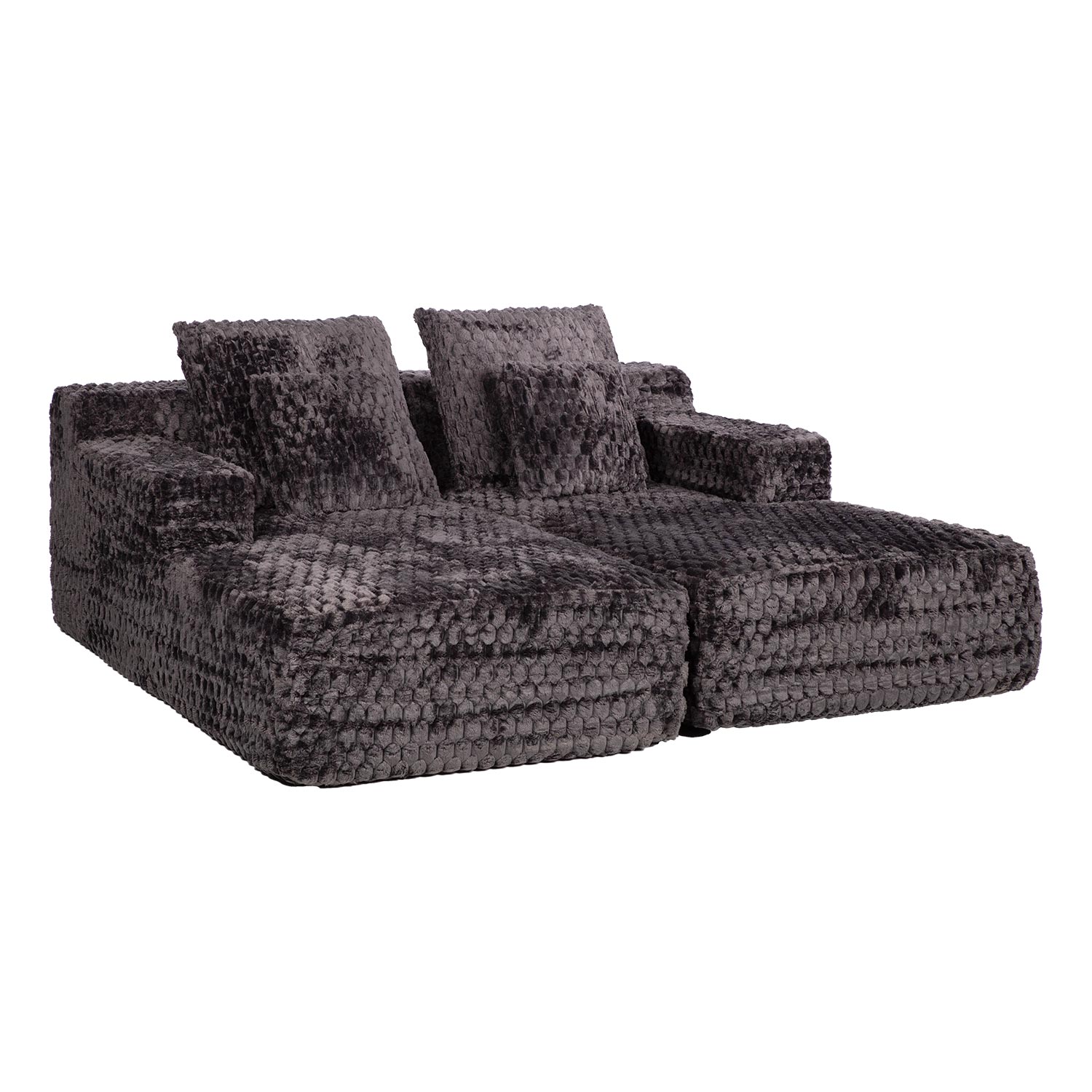 Dvivietė sofa be standaus karkaso, tamsiai pilka, 186 × 162 × 65 cm