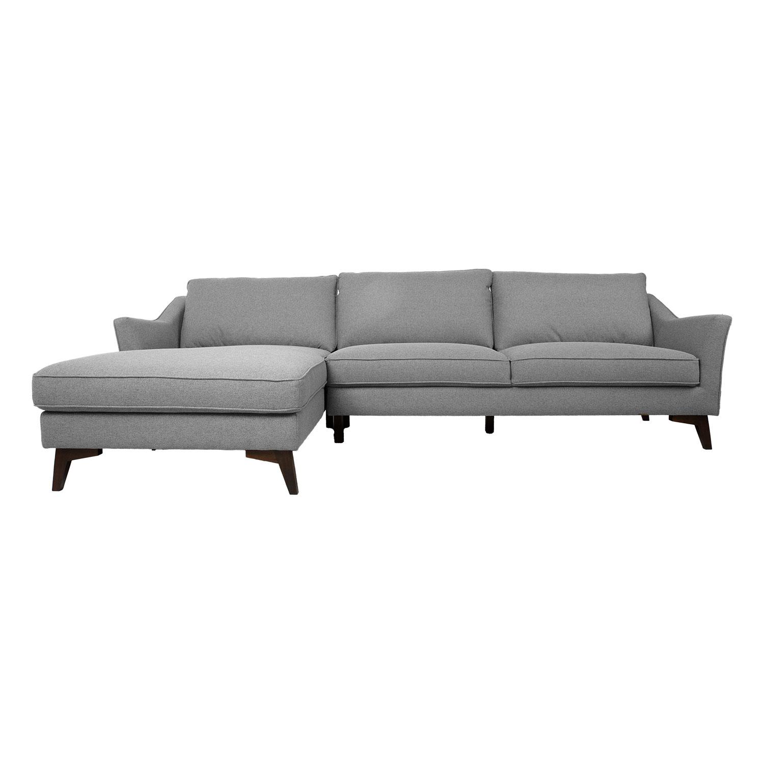 Kampinė sofa, kairinė, pilka, 286 × 160/90 × 86 cm 2