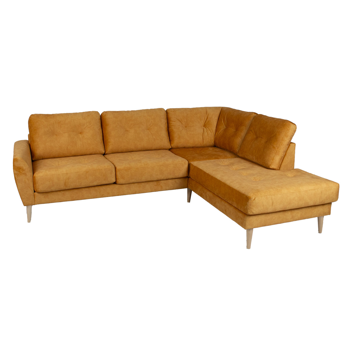 Kampinė sofa HEIVI, dešininė, geltona, 250 × 200/90 × 90 cm 3