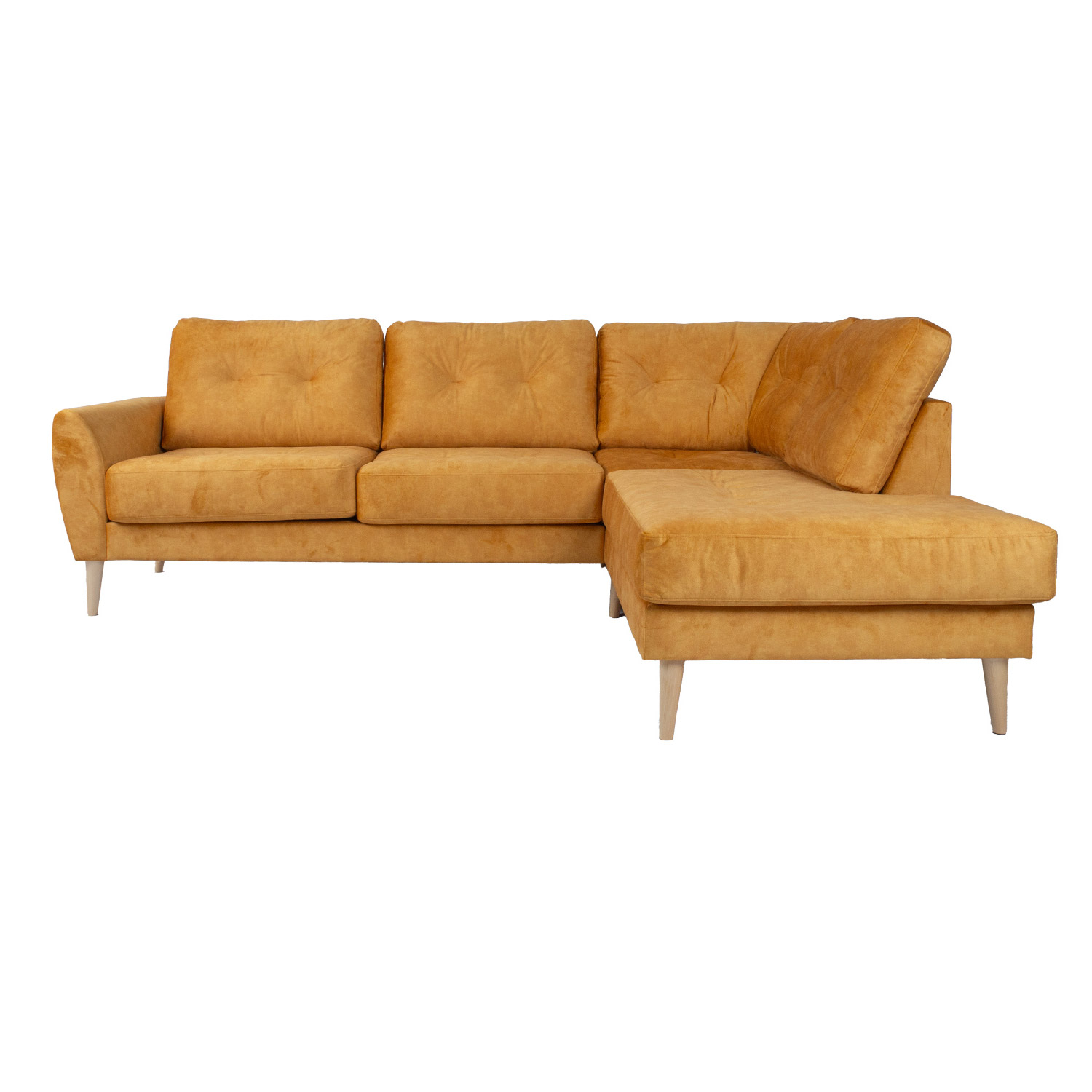 Kampinė sofa HEIVI, dešininė, geltona, 250 × 200/90 × 90 cm 2
