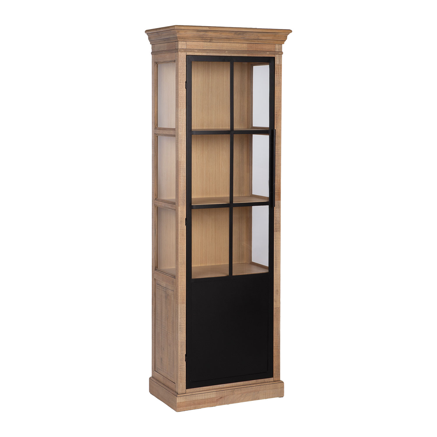 Kumode ar stikla durvīm, 65,5 × 40 × 192 cm