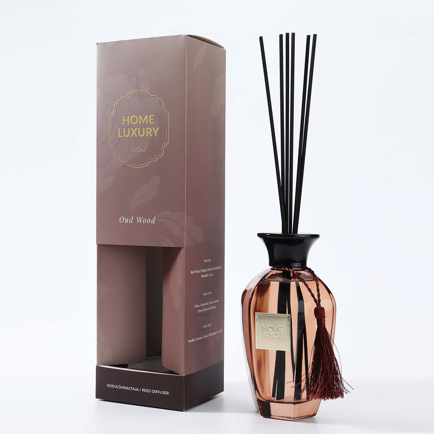 Namų kvapiklis su poliesterinėmis lazdelėmis „Oud Wood“, 300 ml