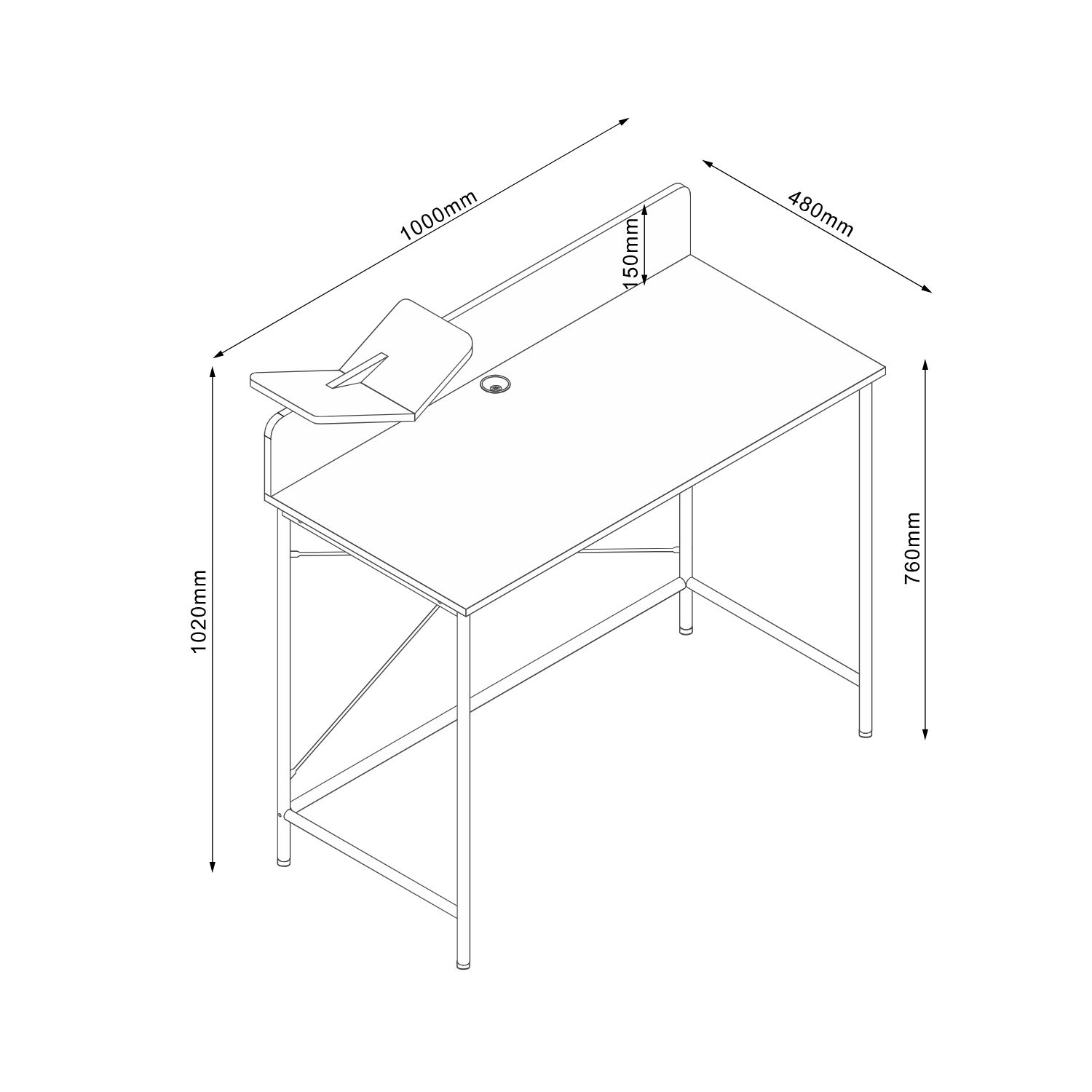 Konsolinis stalas, 100 x 49,5 x 102 cm 2