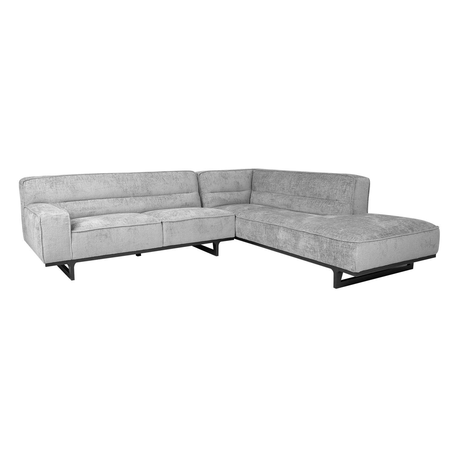 Kampinė sofa, dešininė, pilka, 272 × 95/240 × 79 cm