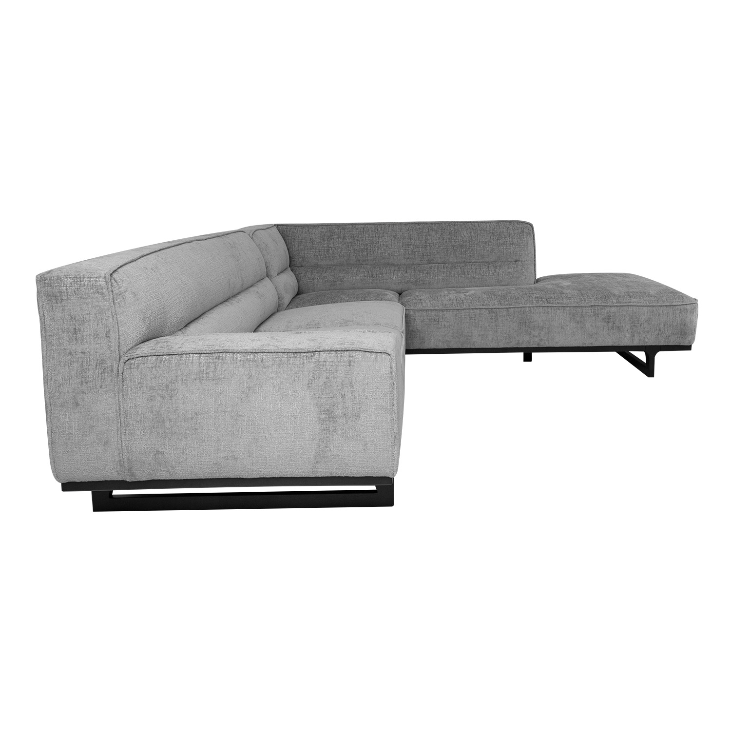 Kampinė sofa, dešininė, pilka, 272 × 95/240 × 79 cm