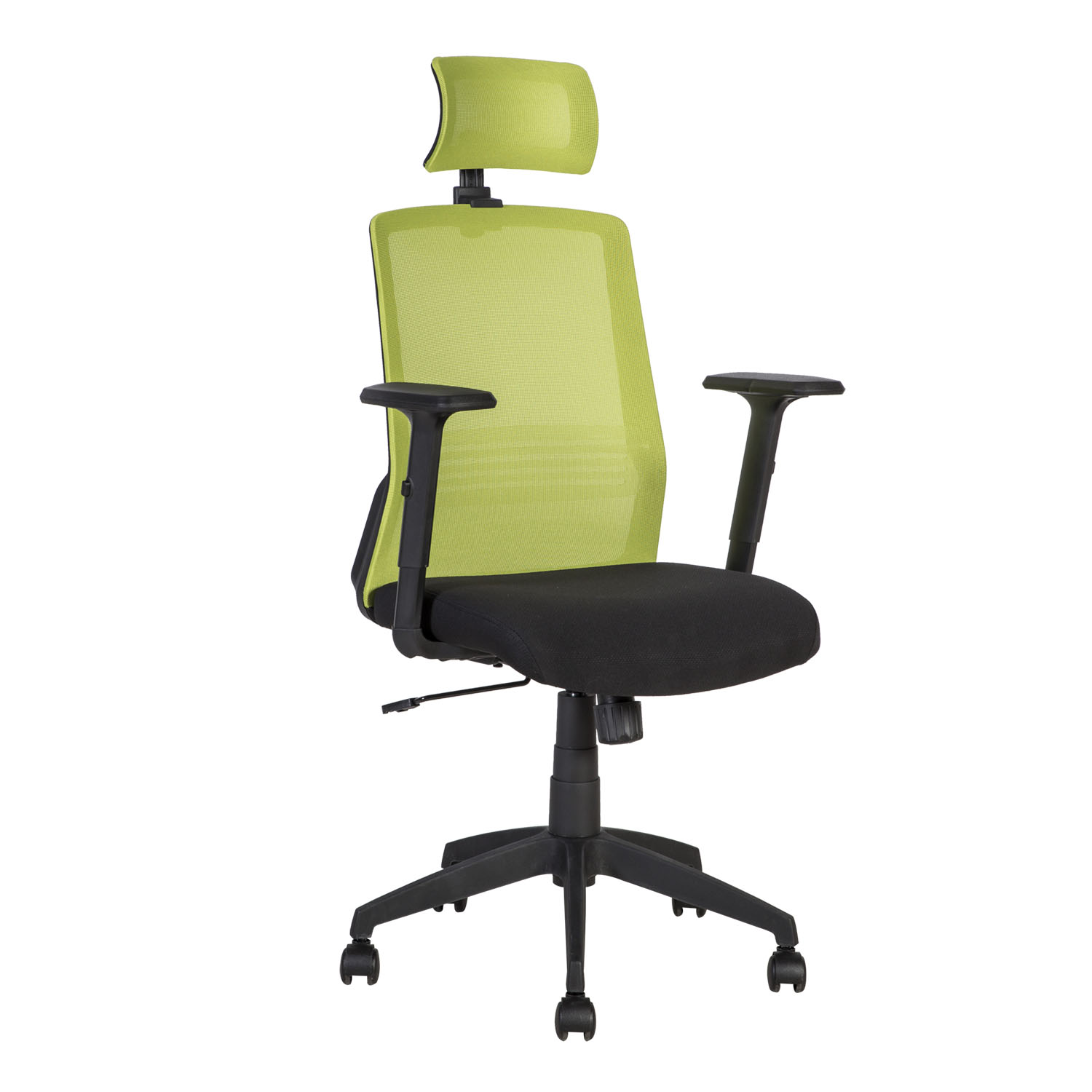 Biuro kėdė su palenkimo mechanizmu, juoda ir žalia, 62 × 53 × 107–114,5 cm