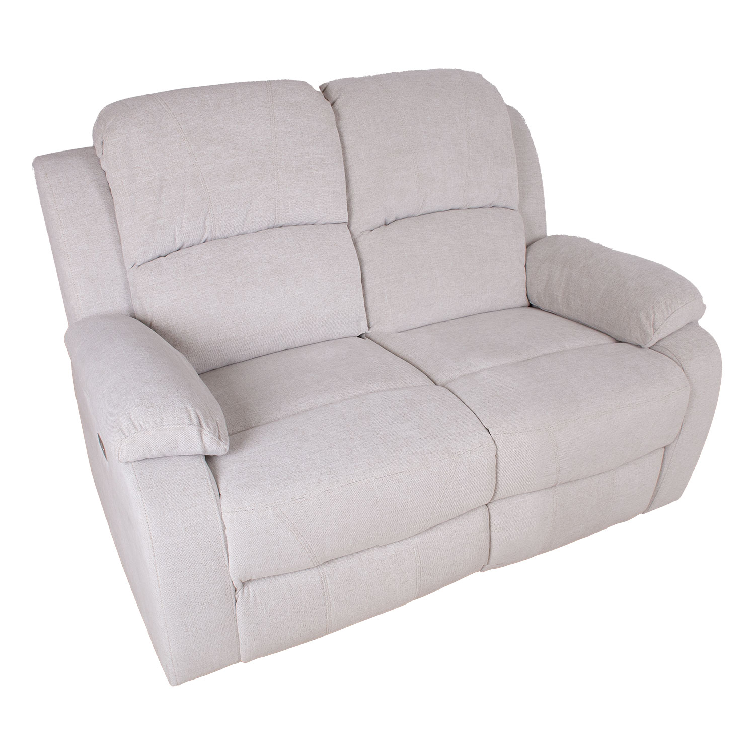 Sofa, 2 vietų elektrinė atlošiama, natūraliai balta, 150 × 96 × 100 cm 3