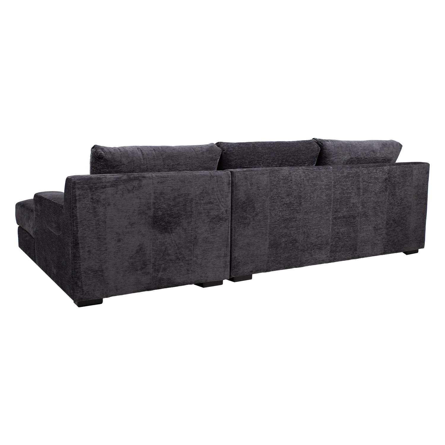 Kampinė sofa, dešininė, tamsiai pilka, 282 × 100/171 × 88 cm 2