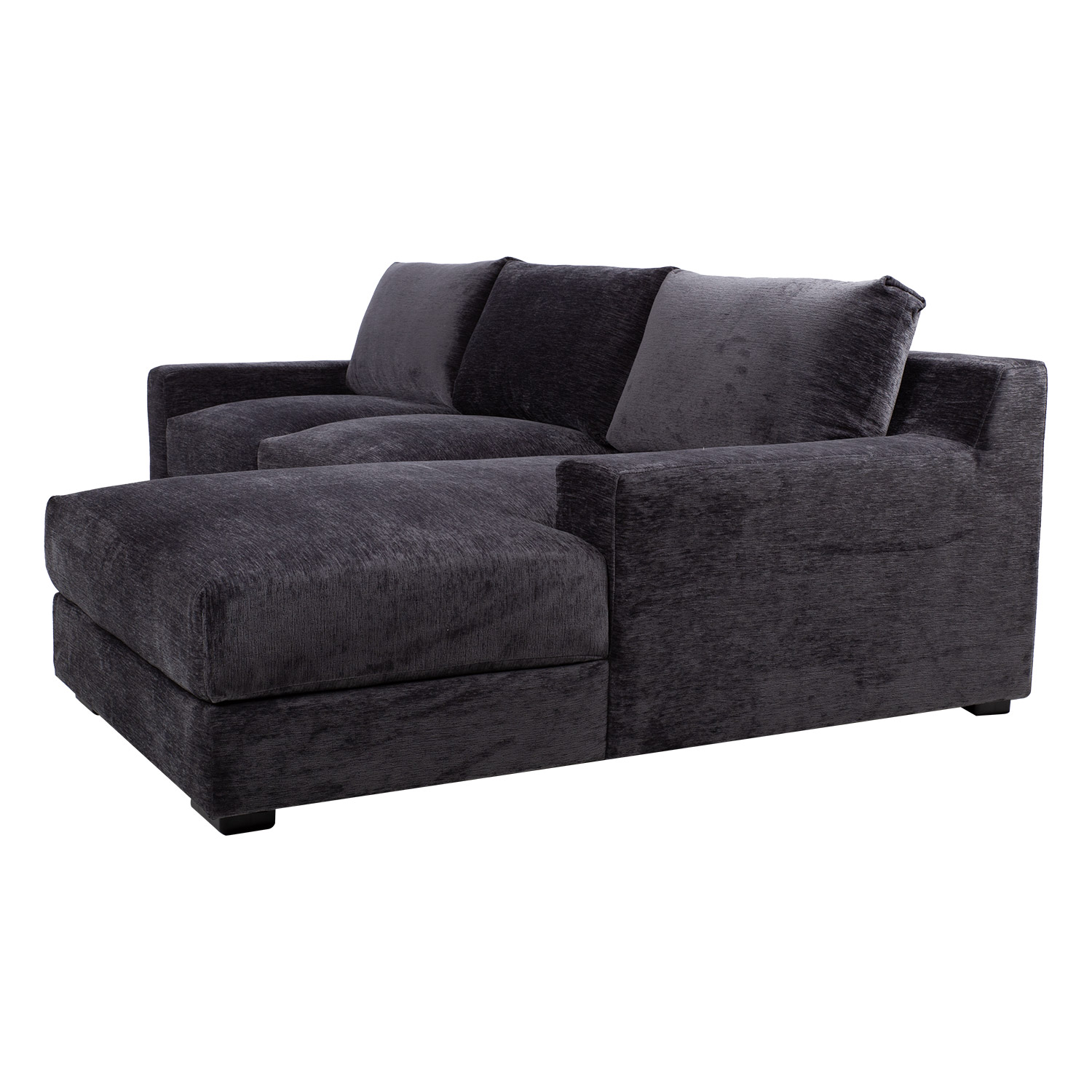 Kampinė sofa, dešininė, tamsiai pilka, 282 × 100/171 × 88 cm 3