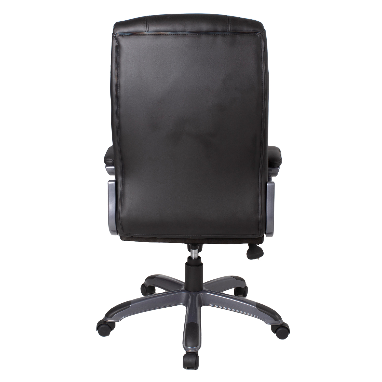Darbo kėdė su dirbtinės odos sėdyne ir atlošu, juoda, 73,5 × 65,5 × 115–124 cm 3