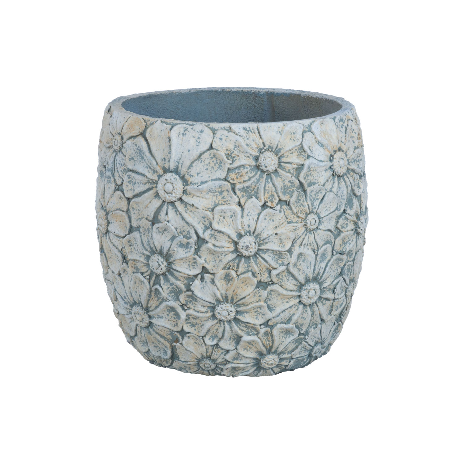 Gėlių vazonas, baltas/pilkas, Ø 27 × 25 cm