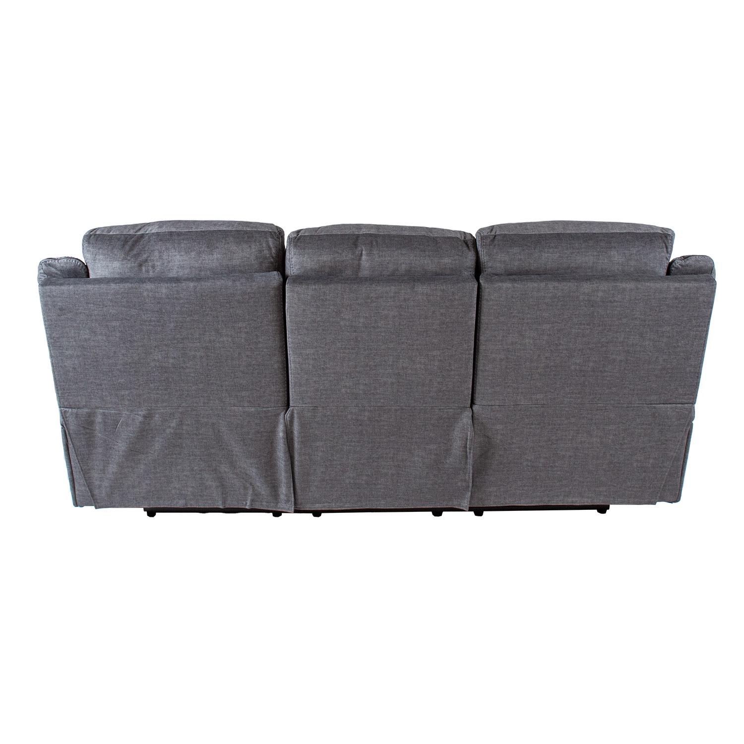 Trivietė sofa su rankiniu atlošimo mechanizmu, pilka, 210 x 98 x 104 cm 3