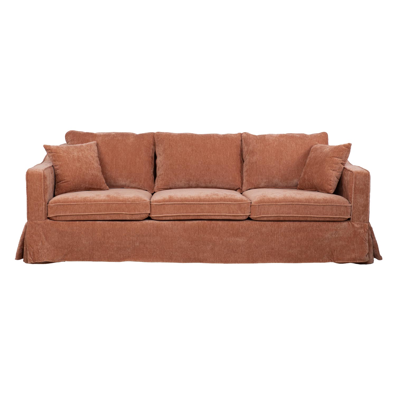 Trivietė sofa, oranžinė, 215 × 87 × 80 cm