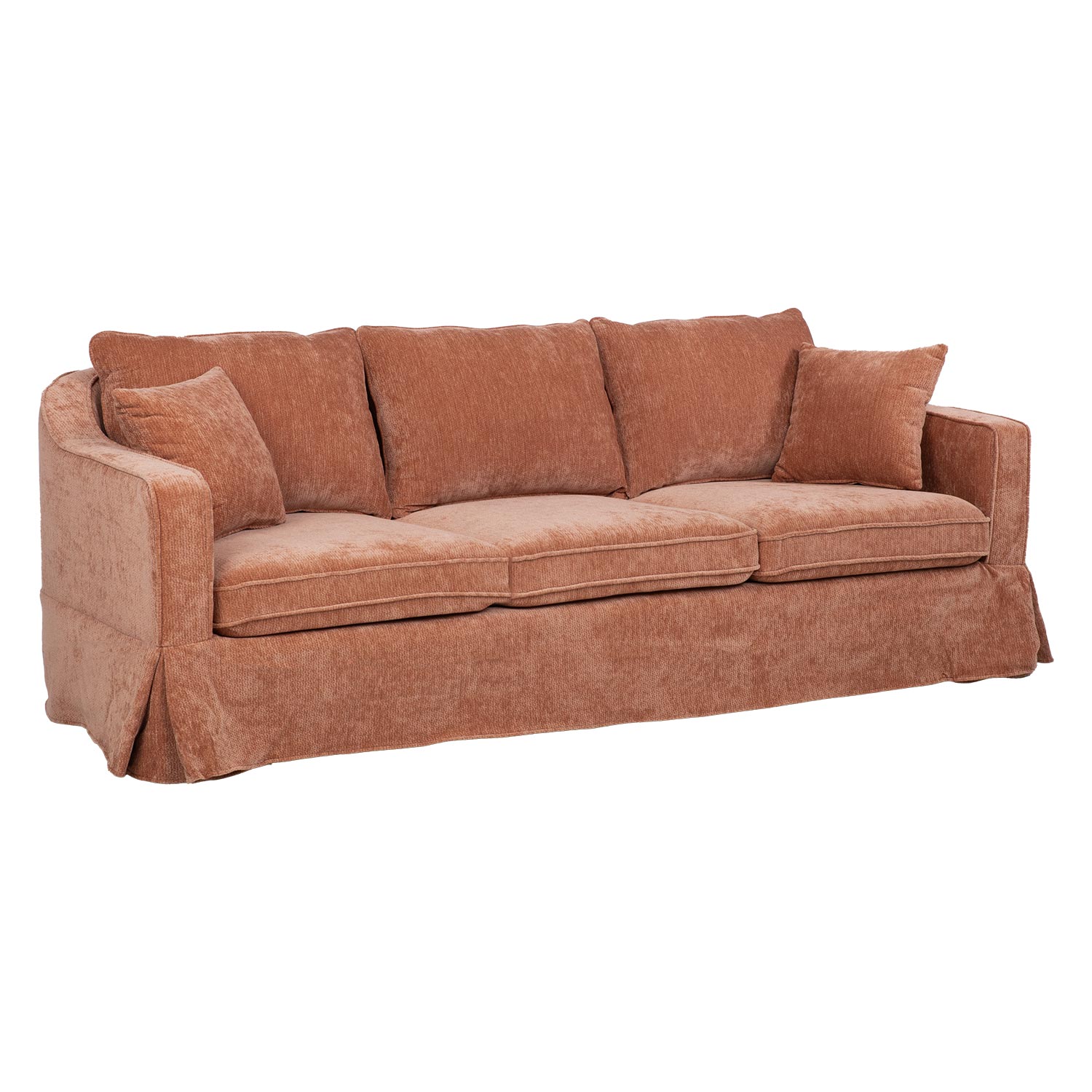 Trivietė sofa, oranžinė, 215 × 87 × 80 cm