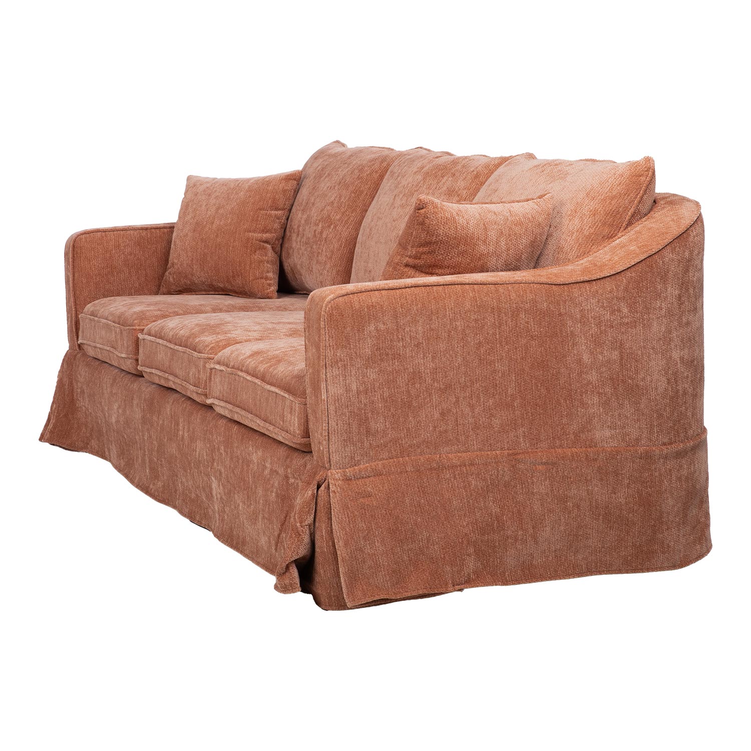 Trivietė sofa, oranžinė, 215 × 87 × 80 cm 3