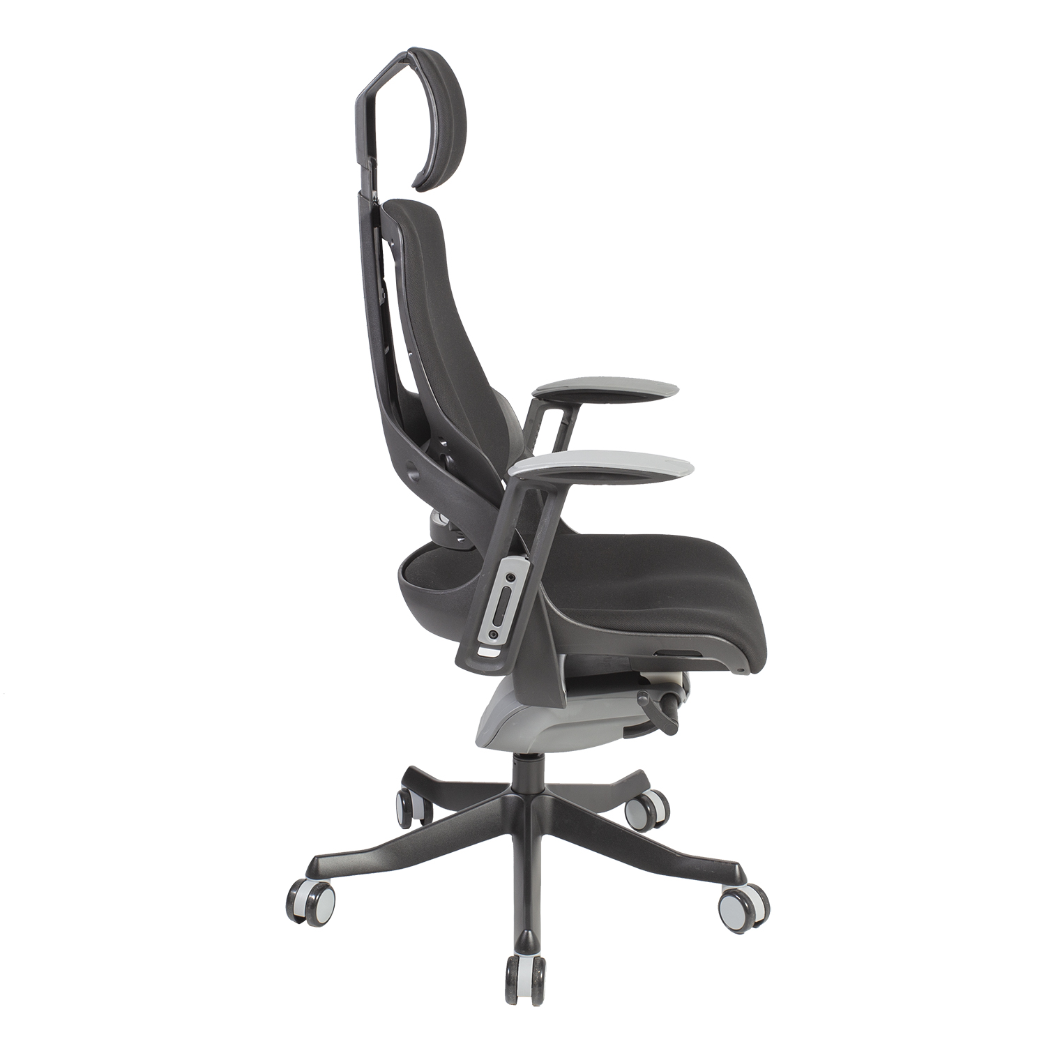 Biuro kėdė su galvos atrama ir sinchroniniu mechanizmu, juoda, 65 × 49 × 112–129 cm 2