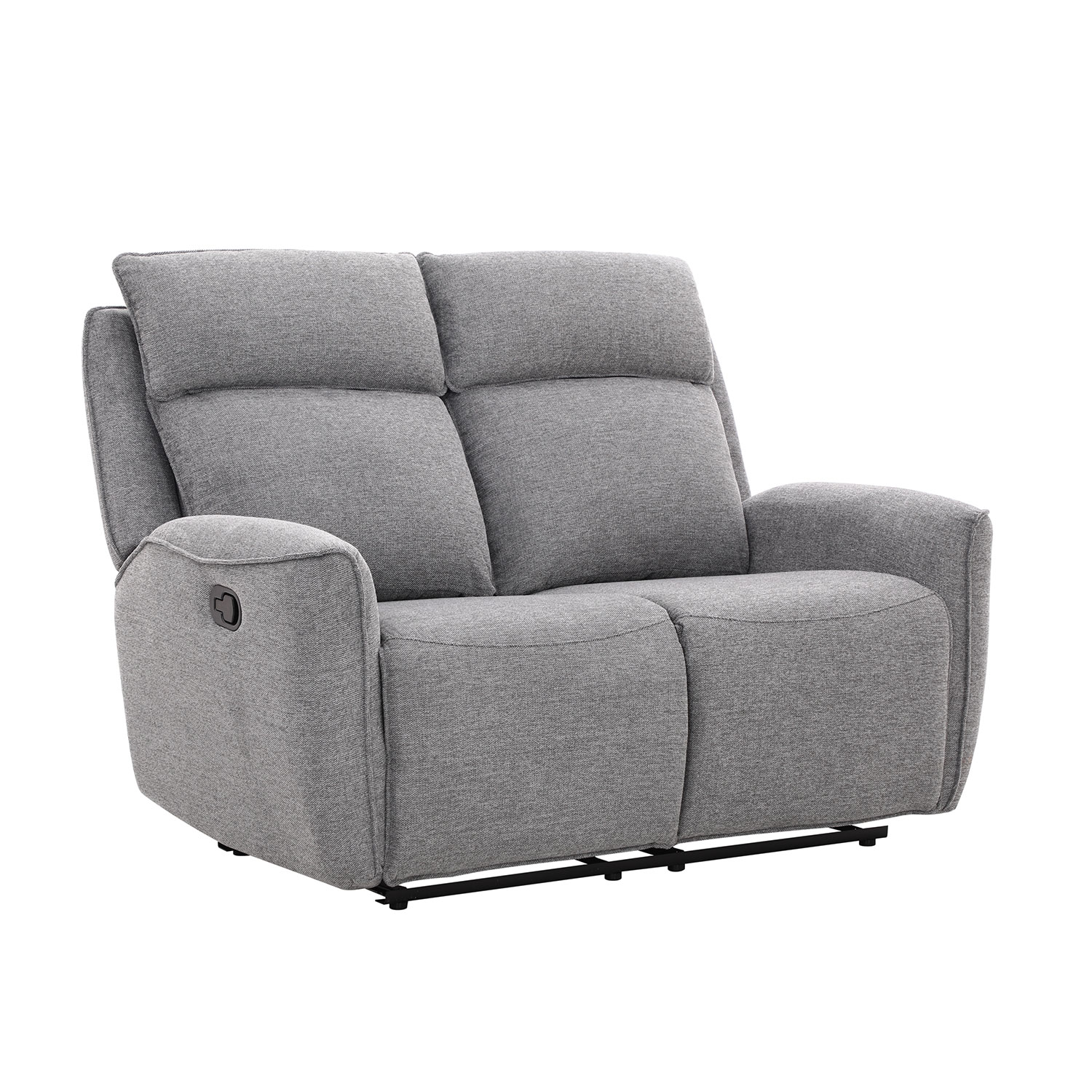 Dvivietė atlošiama sofa su rankiniu mechanizmu, pilka, 150 × 90 × 104 cm