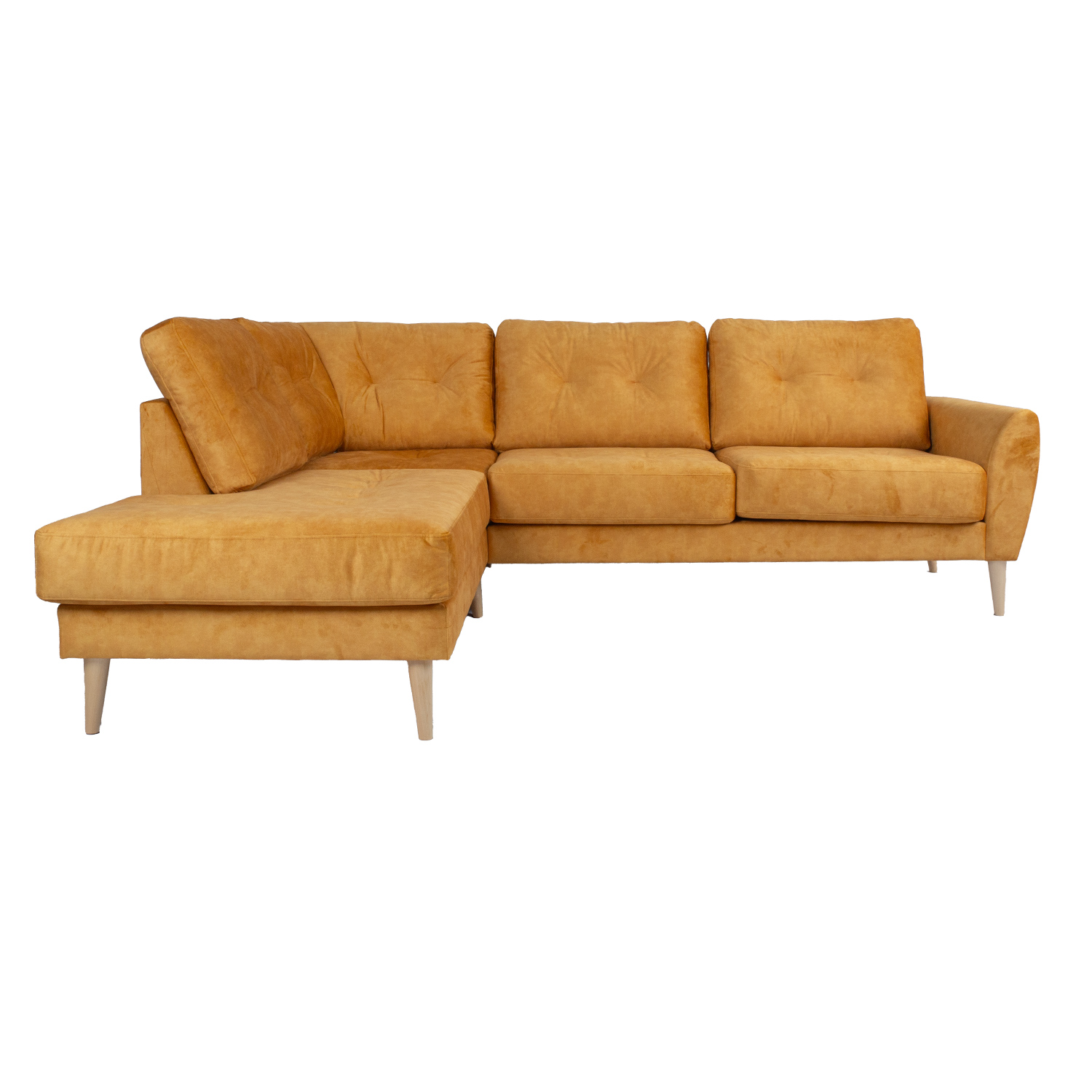 Kampinė sofa HEIVI, kairysis kampas, geltona, 250 × 200/90 × 90 cm 2