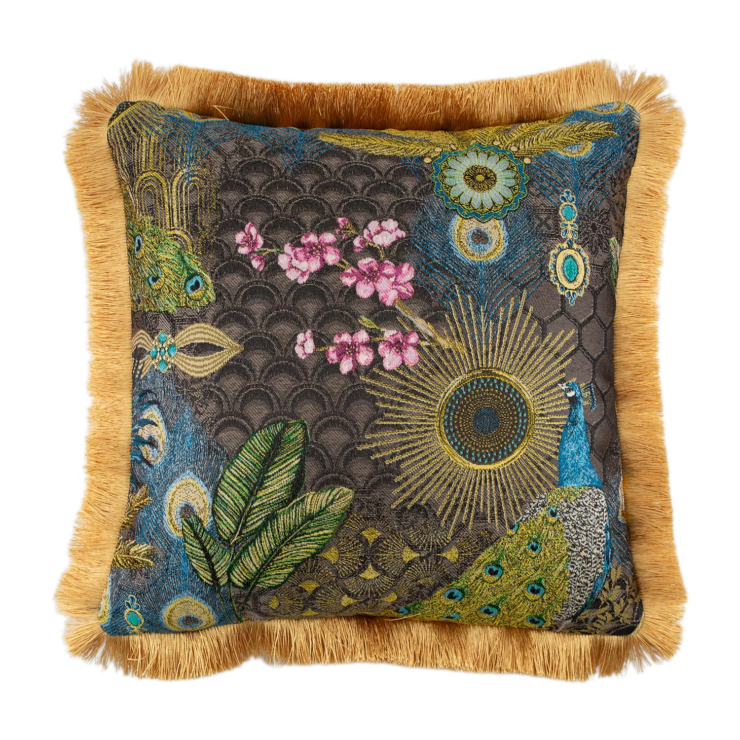 Dekoratyvinė pagalvėlė su užtrauktuku ir kailiniu apvadu, 45 × 45 cm