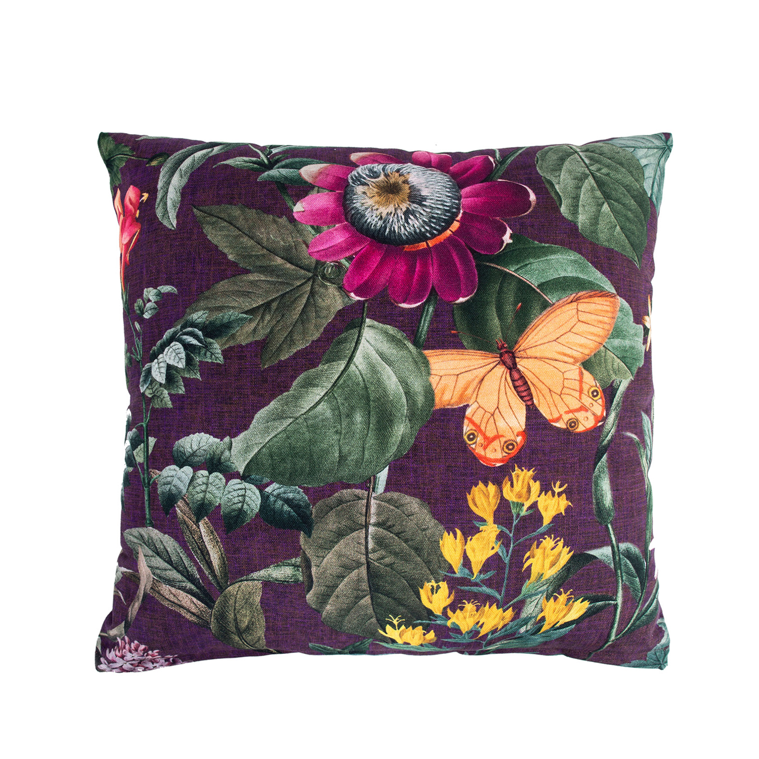 Dekoratyvinė pagalvėlė, gėlių raštas, violetinė, 45 × 45 cm