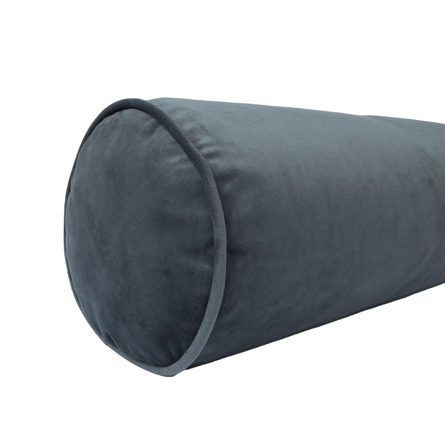 Dekoratyvinė ritininė pagalvėlė su užtrauktuku, pilka, Ø 18 × 50 cm