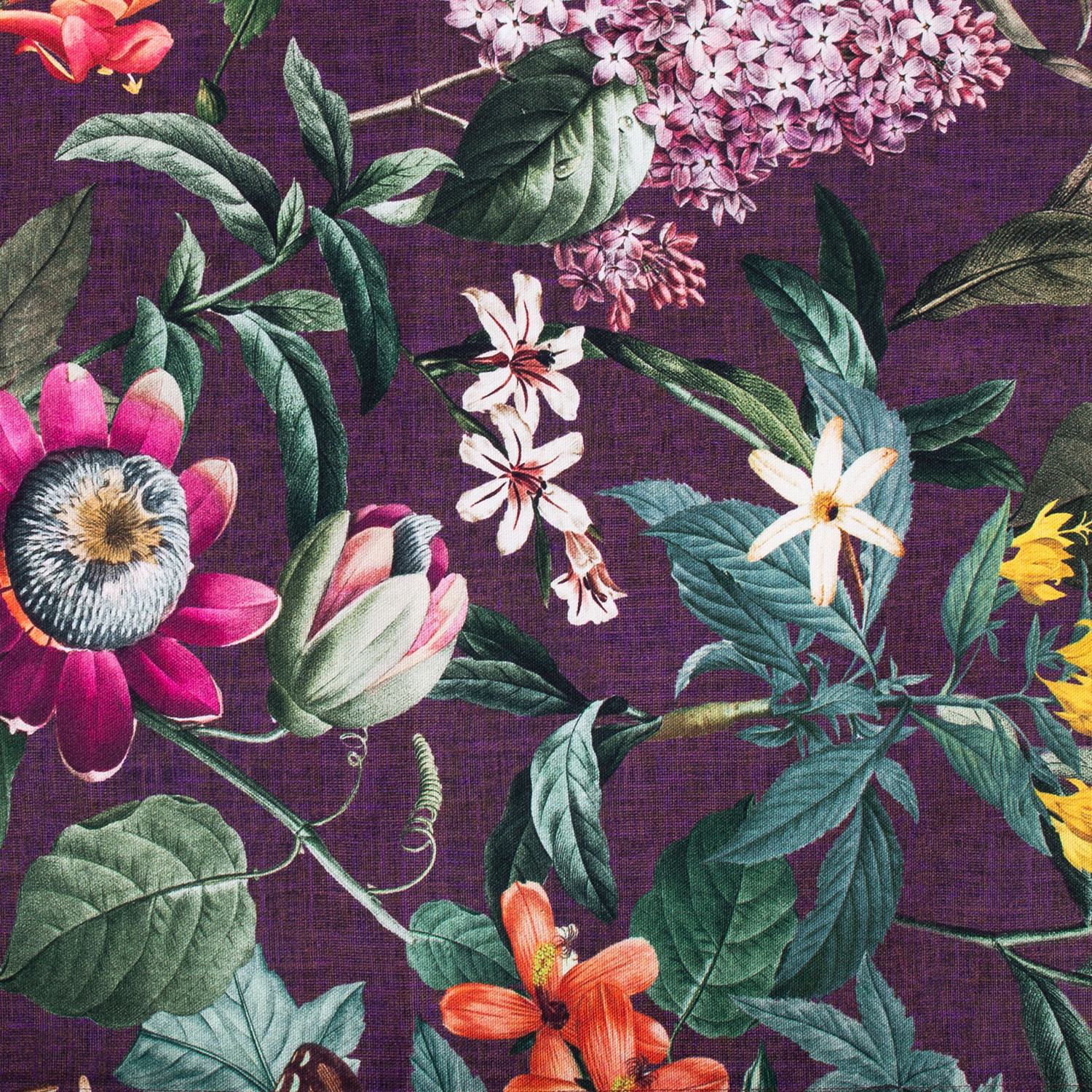 Staltiesė, gėlių raštas, violetinė, 43 × 116 cm