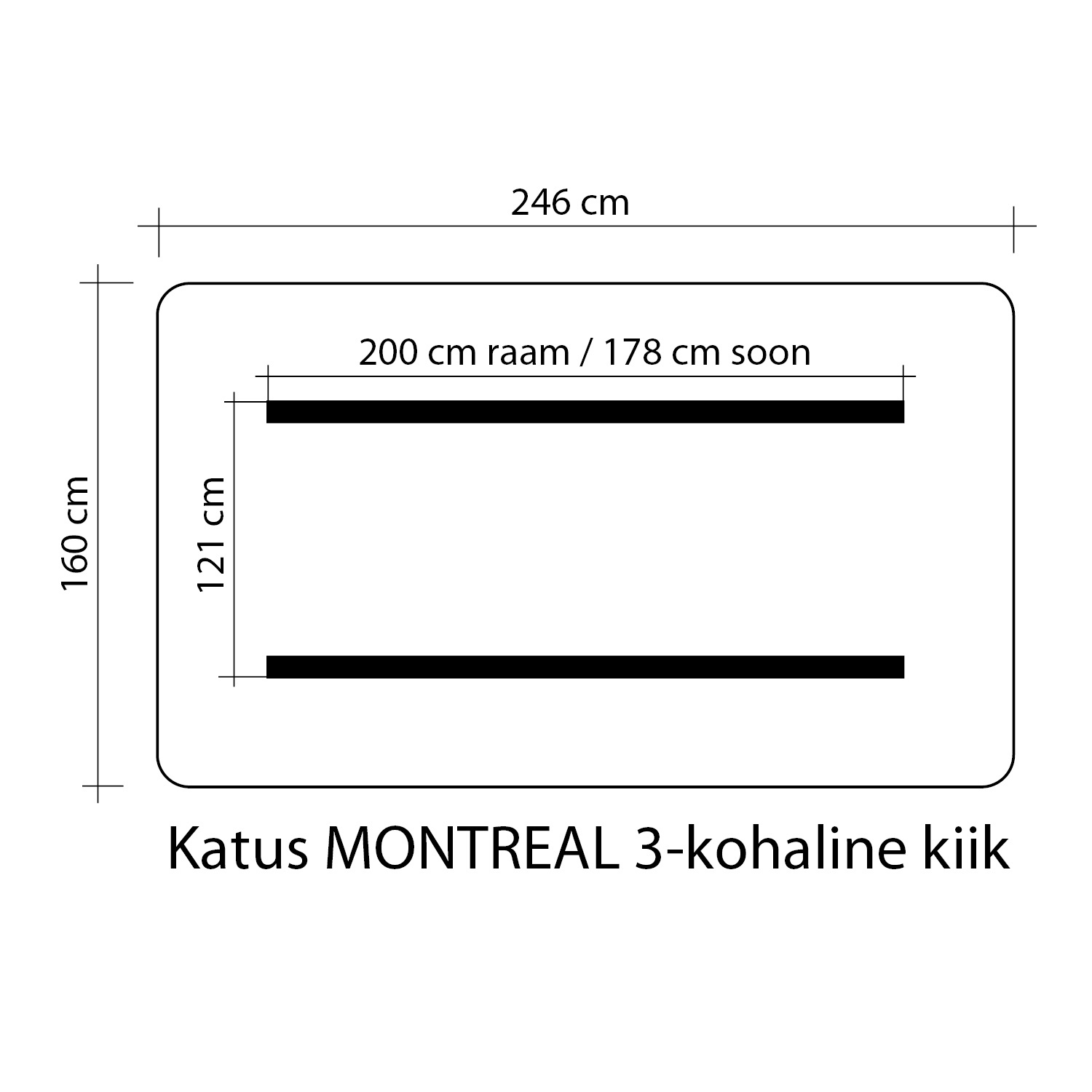 Stogelis sūpynėms MONTREAL 3, 160 × 246 cm