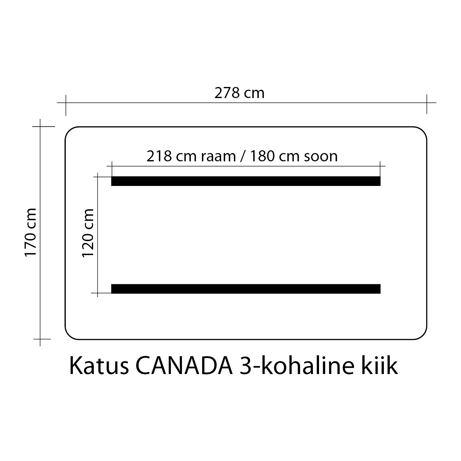 Stogelis sūpynėms CANADA, tamsiai žalias, 170 × 278 cm