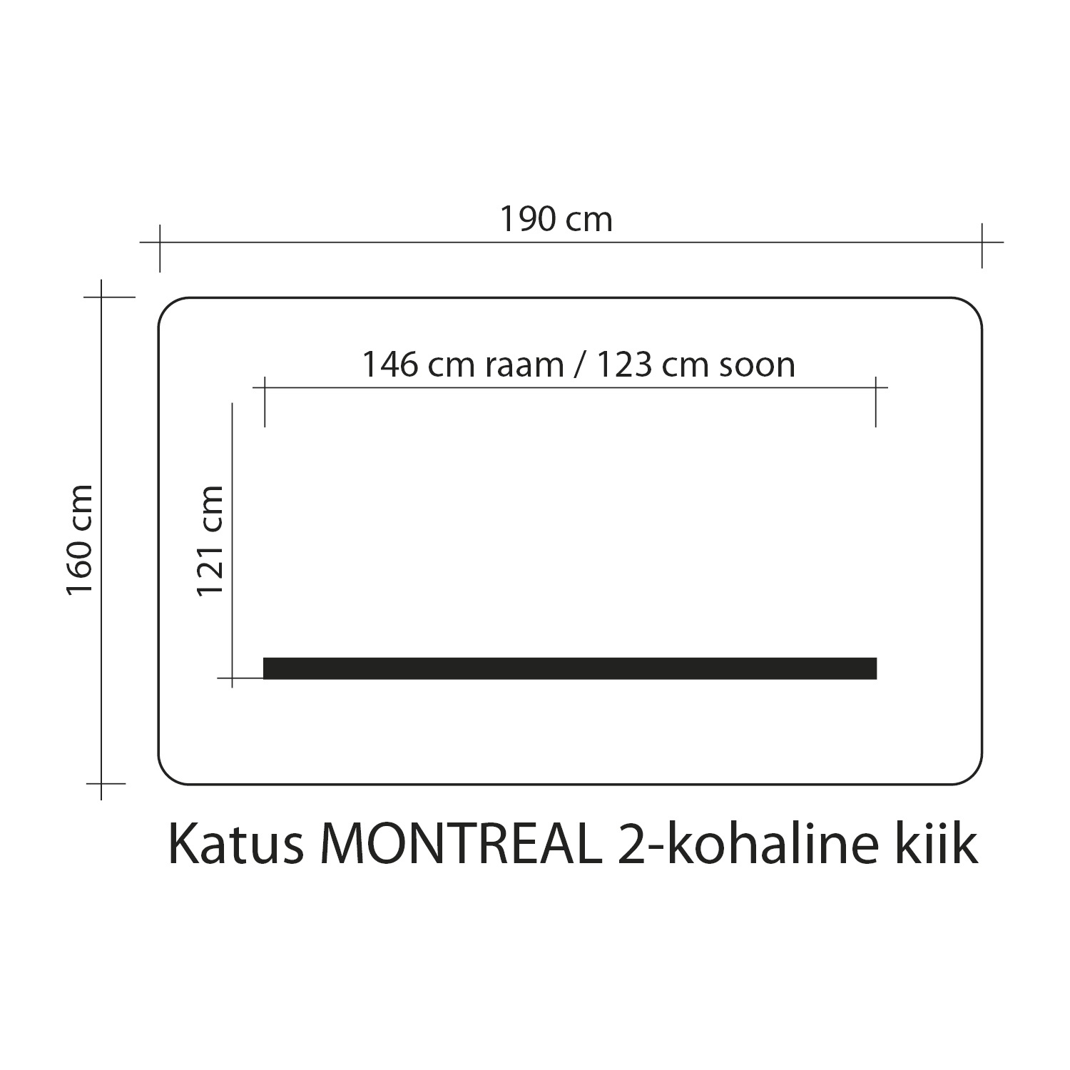 Sūpynių stogelis MONTREAL 2, 160 × 190 cm