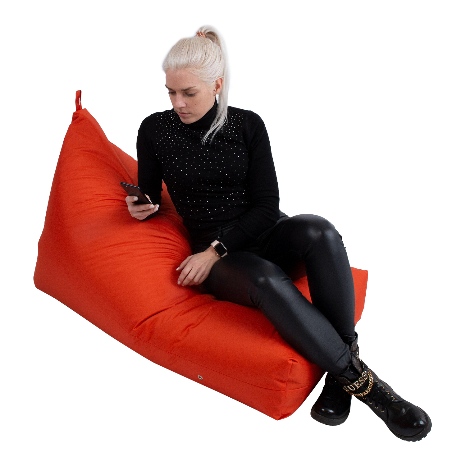 Sėdmaišis, oranžinis, 130 × 80 × 20/70 cm
