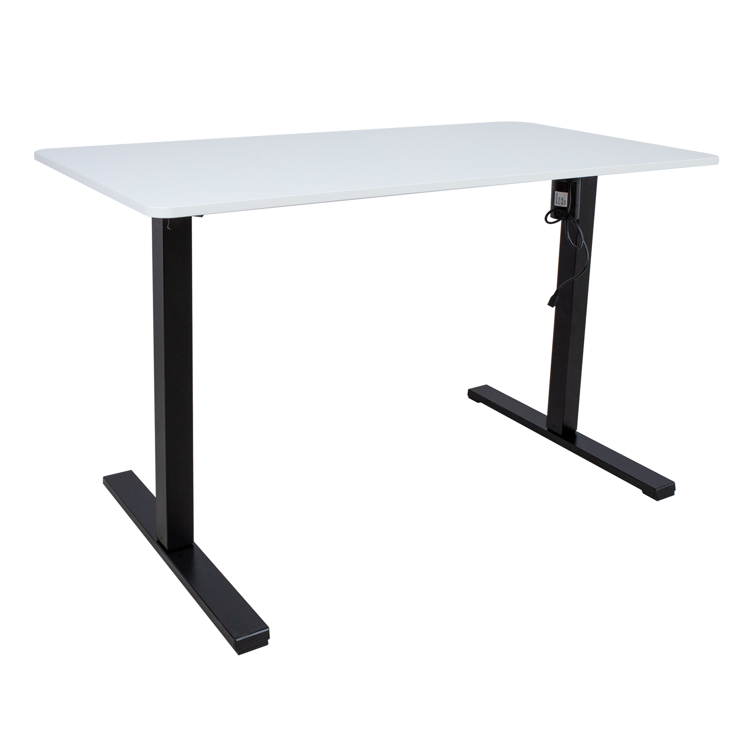 Reguliuojamo aukščio stalas su 1 varikliu, baltas/juodas, 120 × 60 × 71–116 cm