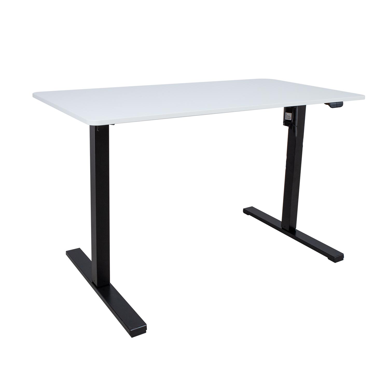 Reguliuojamo aukščio stalas su 1 varikliu, baltas/juodas, 120 × 60 × 71–116 cm