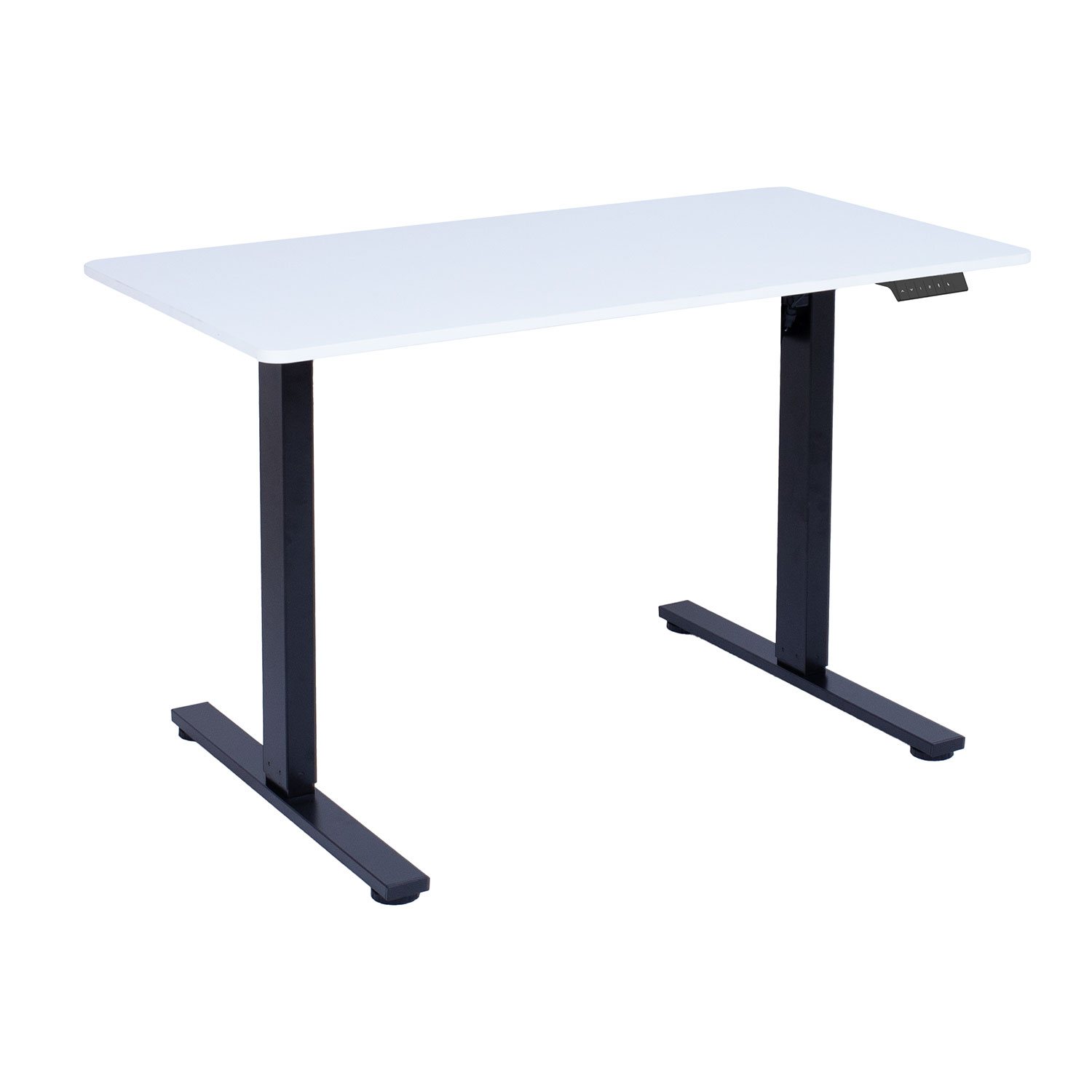 Reguliuojamo aukščio stalas su 1 varikliu, baltas/juodas, 120 × 60 × 71,5–116 cm