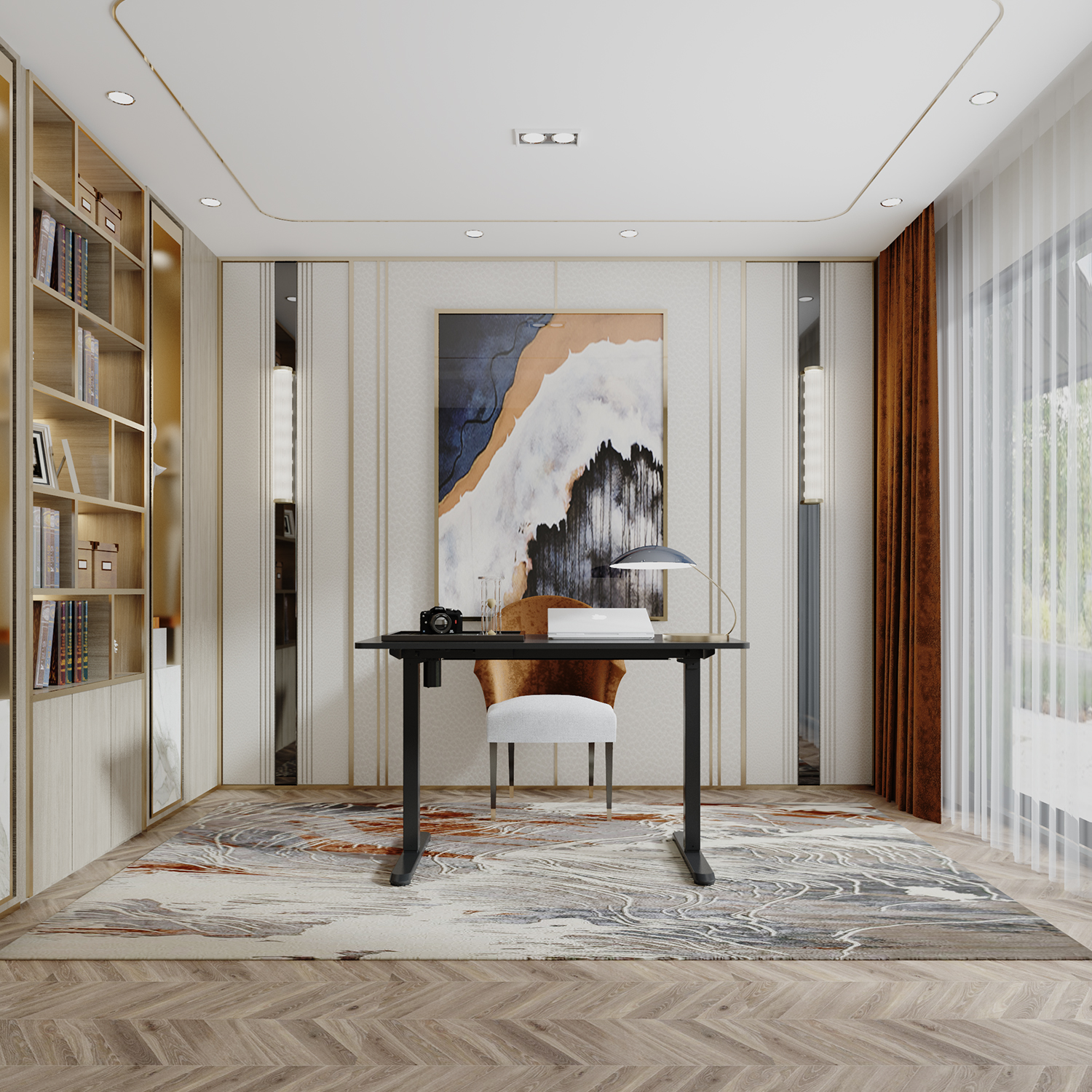 Reguliuojamo aukščio stalas su 1 varikliu, juodas, 120 × 60 × 73–118 cm