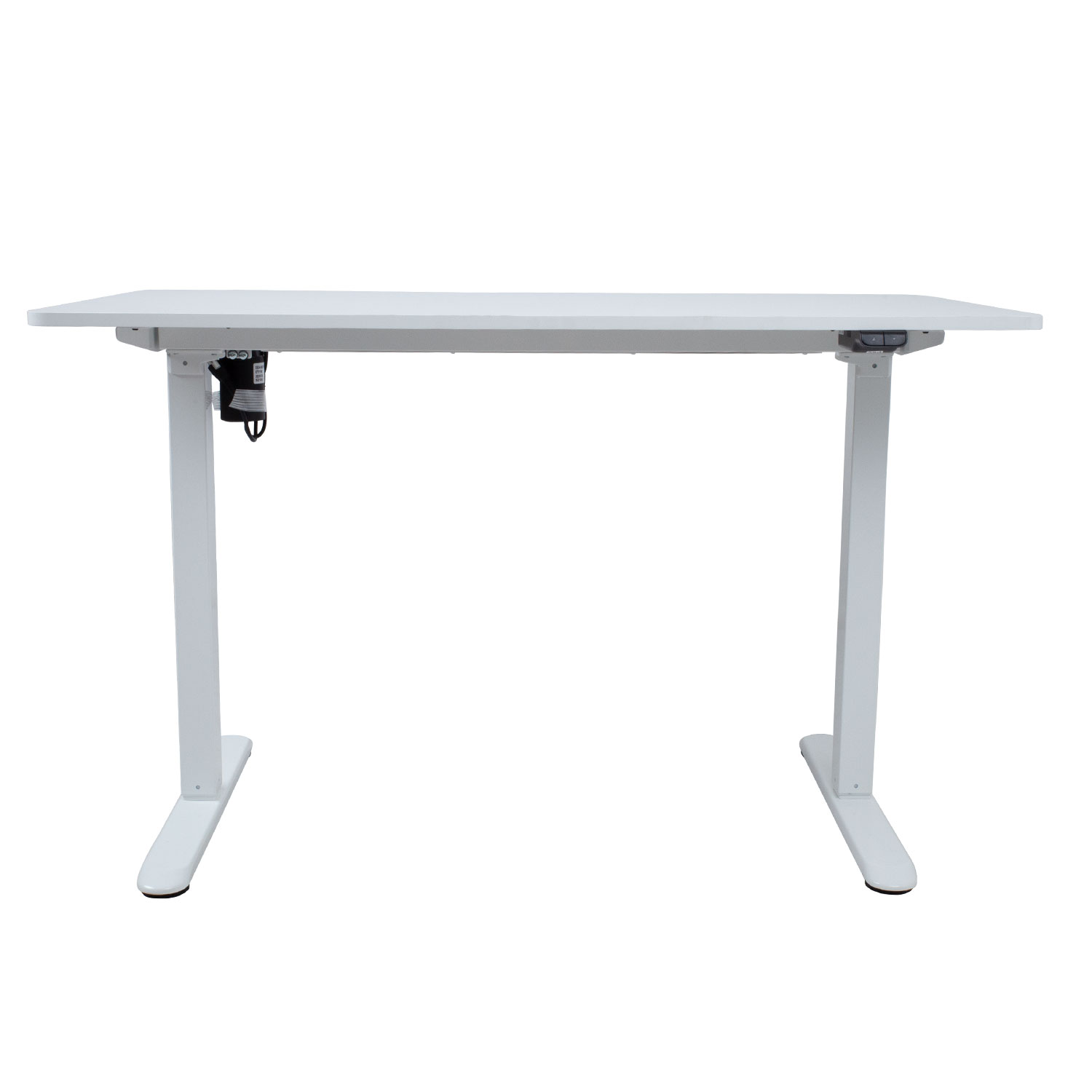 Reguliuojamo aukščio stalas su 1 varikliu, baltas, 120 × 60 × 73–118 cm 3