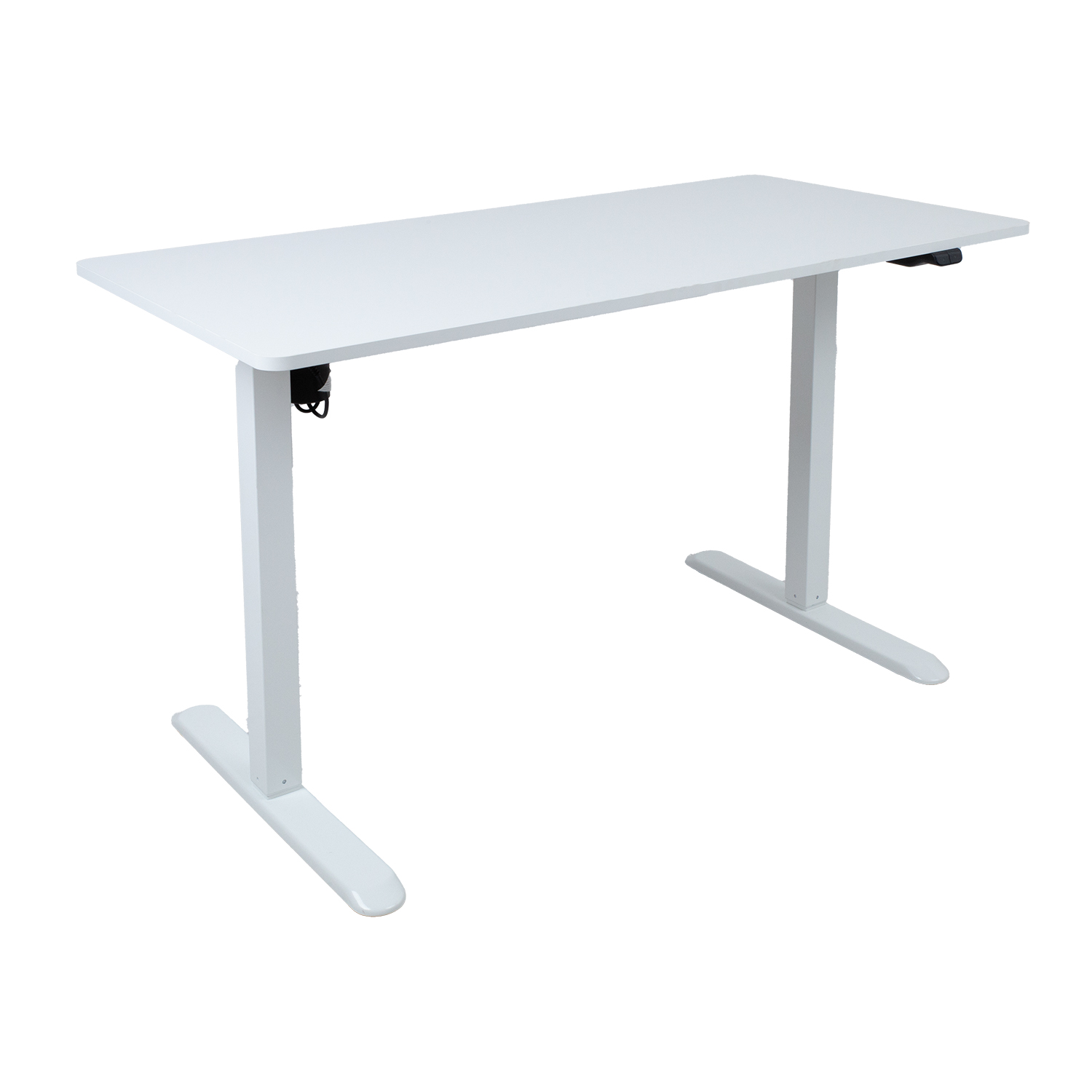 Reguliuojamo aukščio stalas su 1 varikliu, baltas, 120 × 60 × 73–118 cm