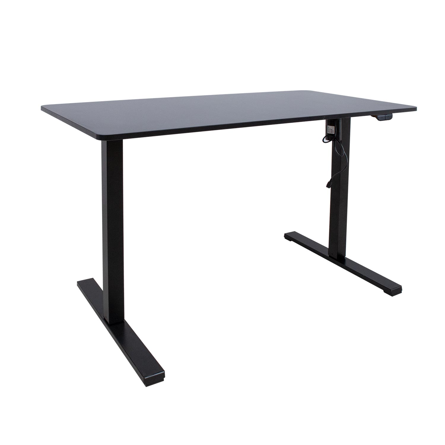 Reguliuojamo aukščio stalas, 1 variklis, 2 pakopų kėlimo sistema, juodas, 120 × 60 × 71–116 cm